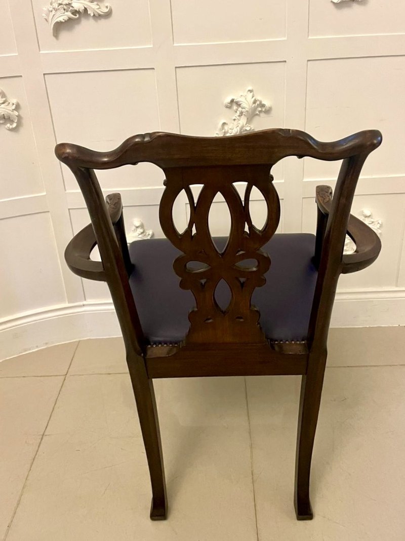 Outstanding Quality Set of 8 Antique Victorian Carved Mahogany Dining Chairs - Image 3